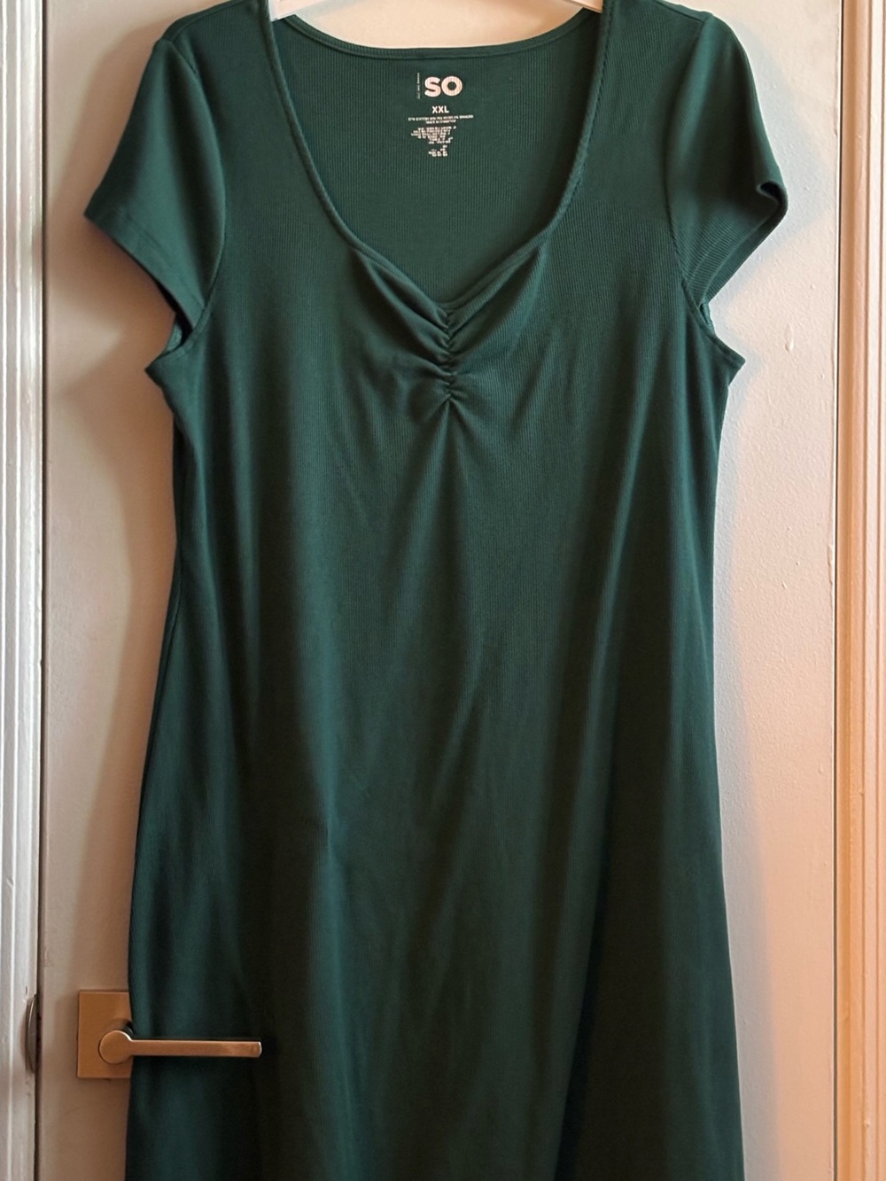 SO Women's Short Sleeve Midi Dress in Green